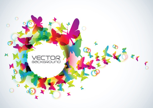 Download Set of vector colorful butterflies background Free vector ...