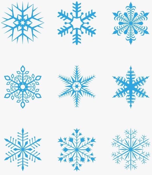 set of vectors snowflakes