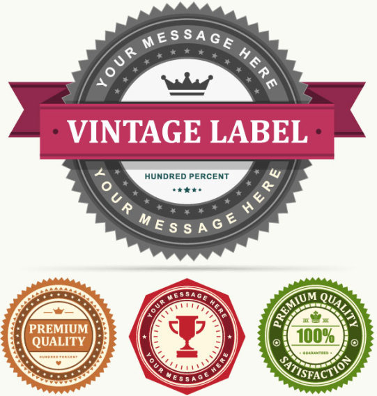set of vintage business labels vector