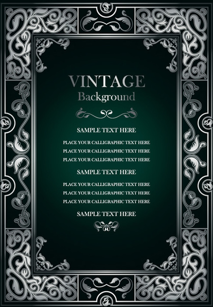 set of vintage frame background vector