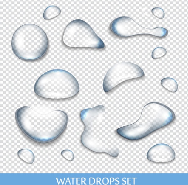 set of water drops