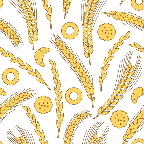 set of wheat patterns mix vector