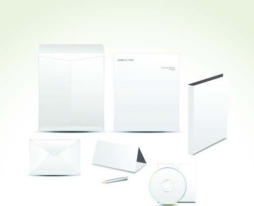 set of white box dvd design vector graphics