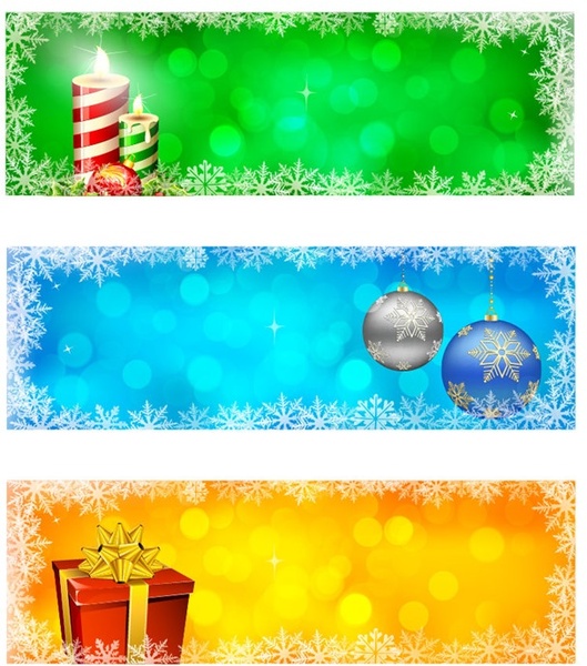 set of winter christmas banners vector illustration