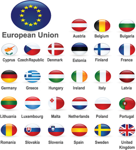 set of world flags icons mix design vector 