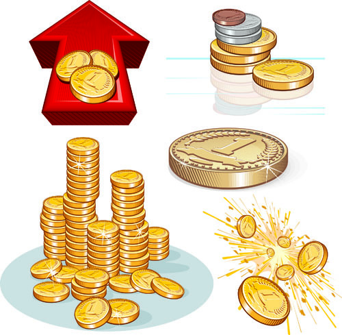 set vector of financial elements icon