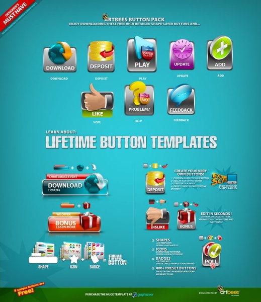 several icons psd layered