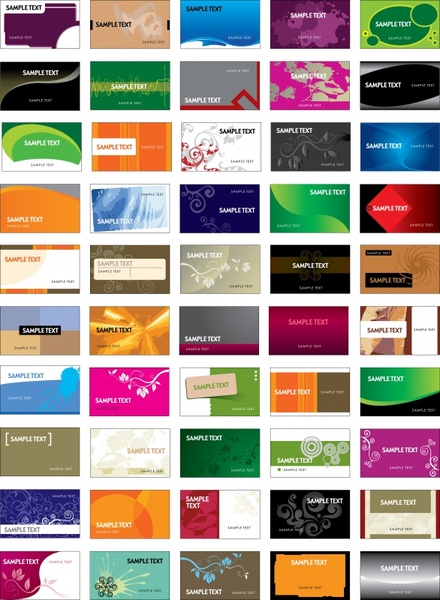 business card templates collection colorful abstract decor