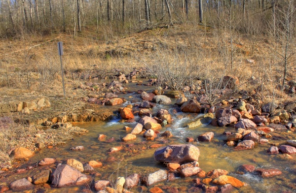 shallow stream at johnson039s shut ins state park