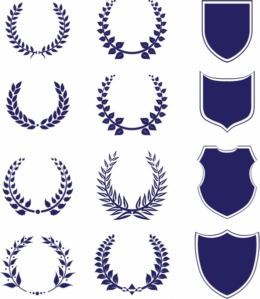 Shields And Laurel Wreaths 