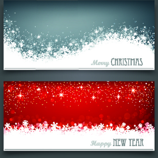 shiny14 merry christmas banners design vector