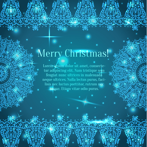shiny blue merry christmas cards design vector