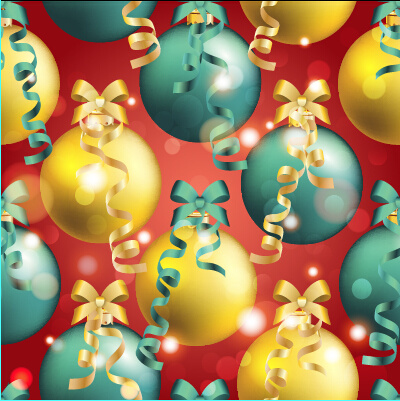shiny christmas balls ornament seamless pattern vector