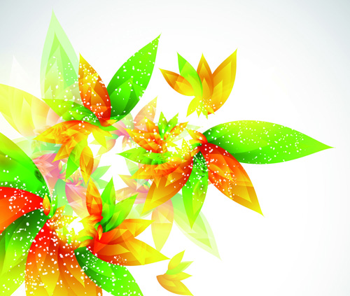 shiny color leaves vector background