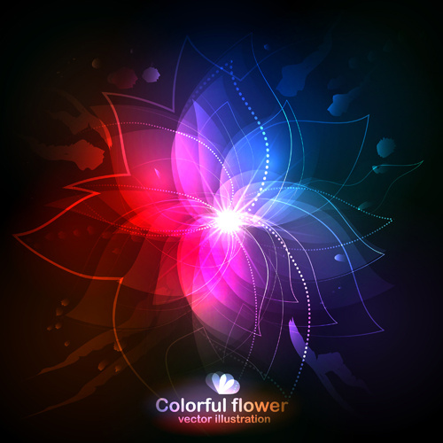 shiny colored flower vector illustration