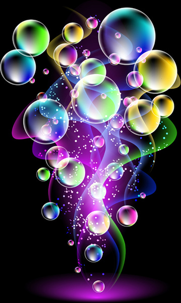 shiny colorful bubble with abstract background