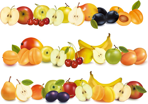 shiny fruits design vector background 