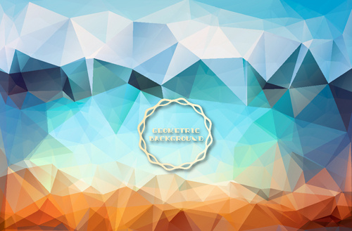 shiny geometric shapes embossment background vector
