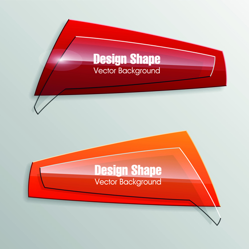 shiny glass with origami banner vector