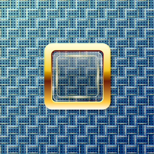 shiny golden square on op art background 