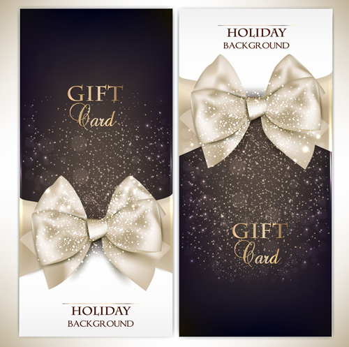 shiny holiday gift cards vector 