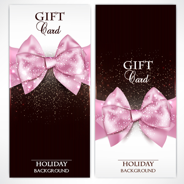 shiny holiday gift cards vector