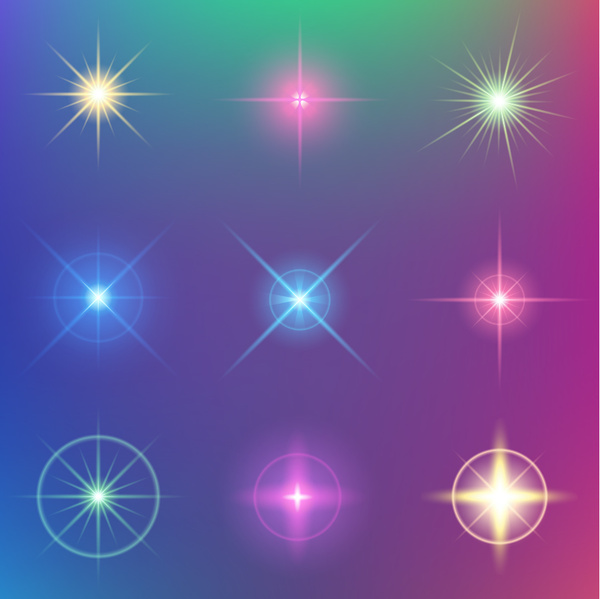 shiny light effect stars vector