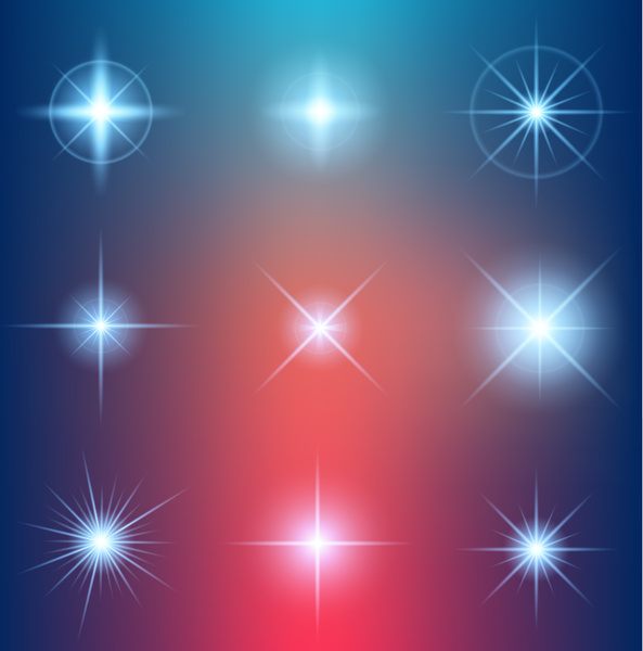 shiny light effect stars vector