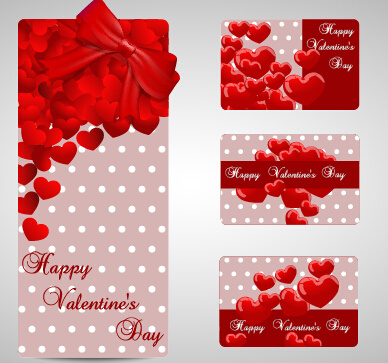 shiny valentines day gift cards set