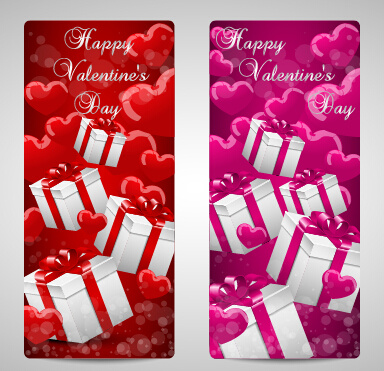 shiny valentines day gift cards set
