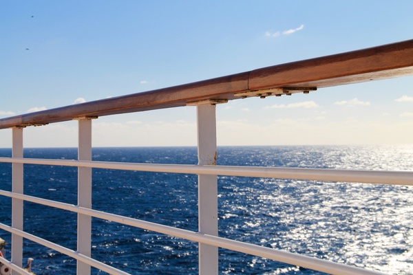 ship railing on open ocean 038 sky