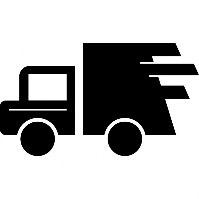 shipping fast sign icon flat silhouette truck sketch