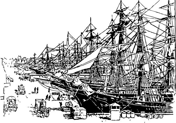 Ships On The Dock clip art