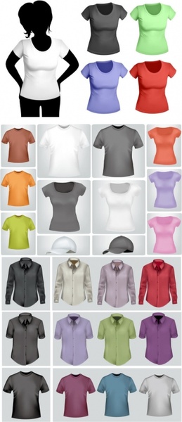 shirts and tshirts of various styles vector