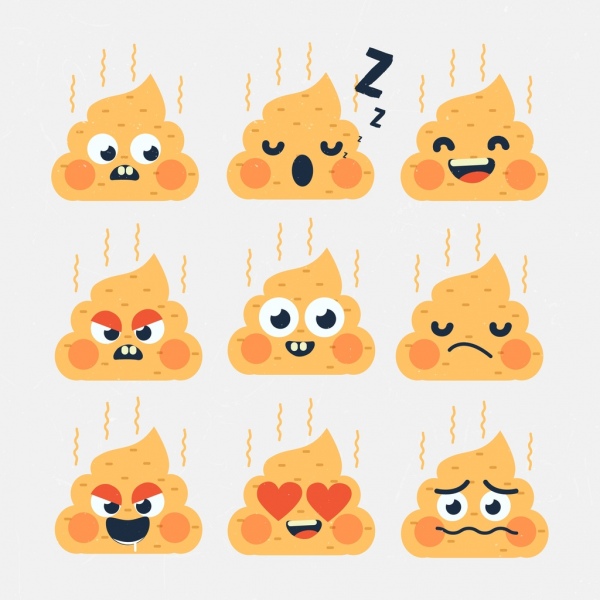 shit icons collection cute emotional decoration