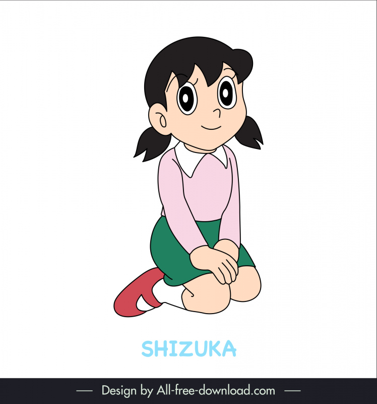 shizuka character icon cute cartoon sketch