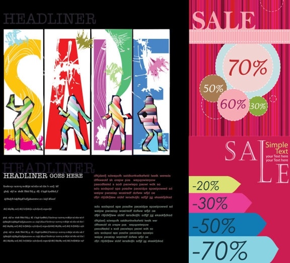 shopping page templates and elements of vector