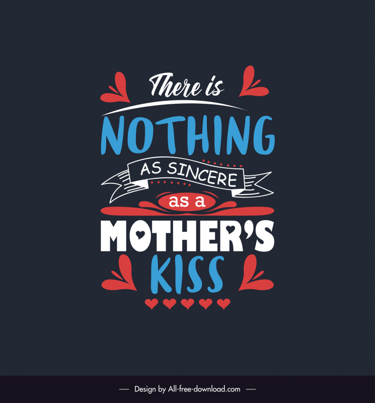 short and sweet mother day quotes banner template classical dynamic texts ribbon hearts outline 