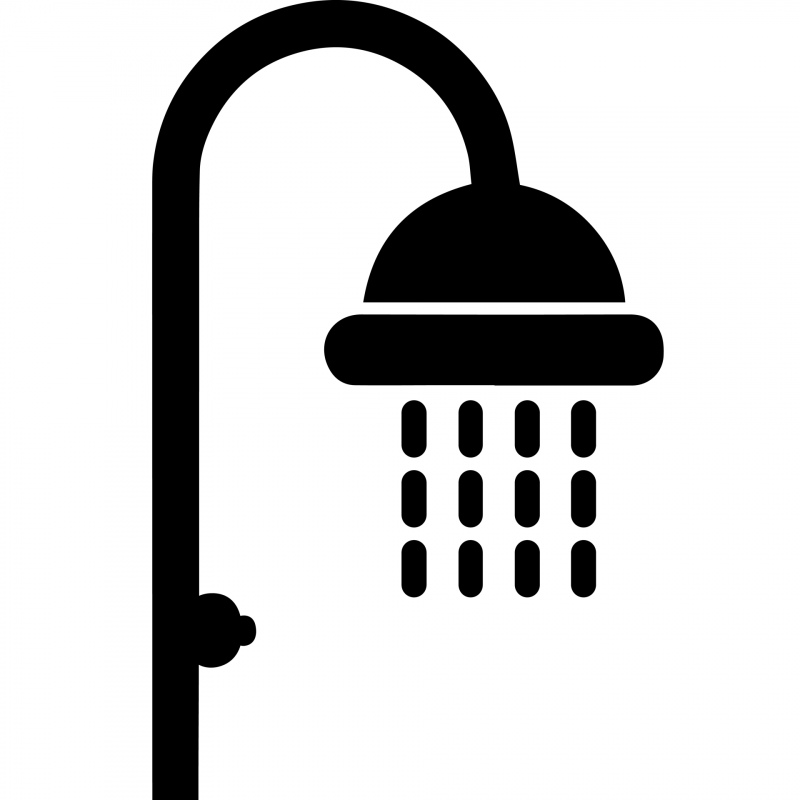 shower sign icon flat silhouette outline