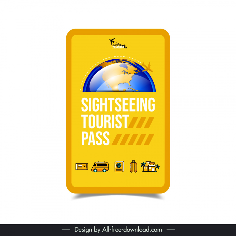sightseeing tourist pass template modern tourism elements