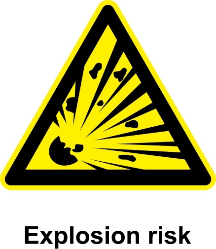 Sign Explosion Risk clip art