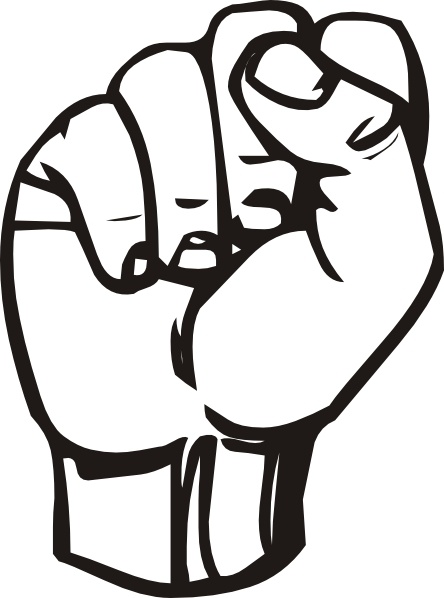 Sign Language S Fist clip art 