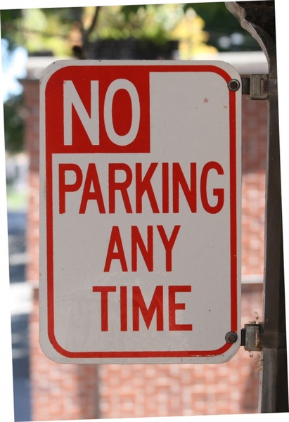 sign no parking any time