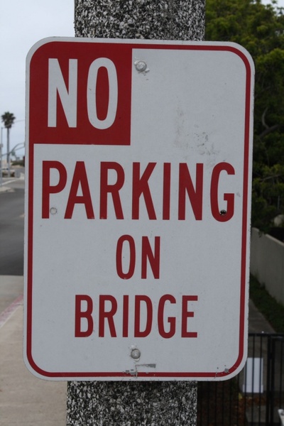sign no parking on bridge