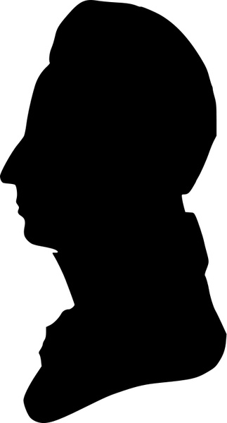 Silhouette of man facing left, no. 1