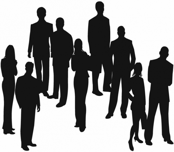 Silhouettes of Business People Vector