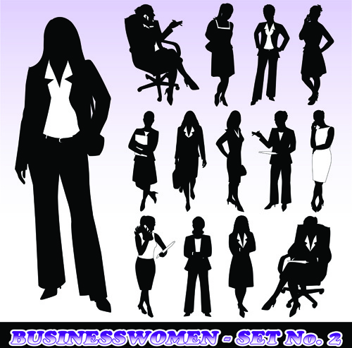 silhouettes of businesspeople design vector graphics 