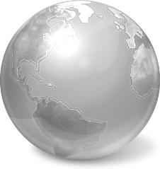 Silver globe earth