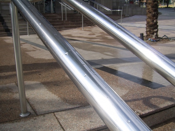 silver railings