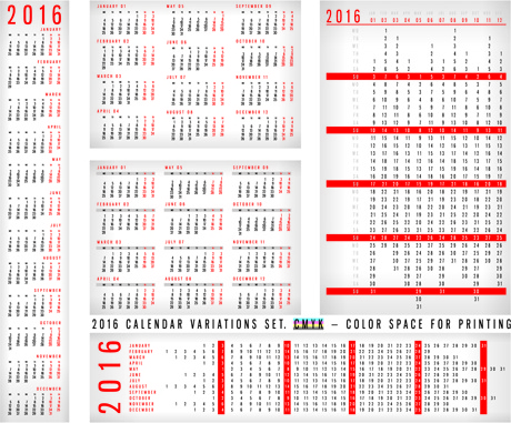 simple16 grid calendar vector